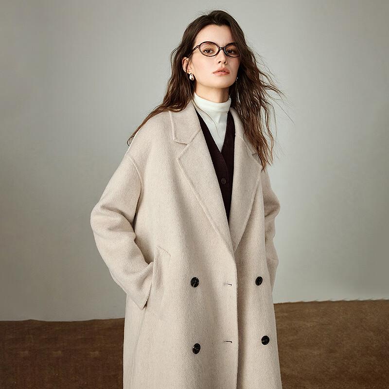 Chuyu Women's 2025 Winter Luxury Camel Wool Blend Long Overcoat