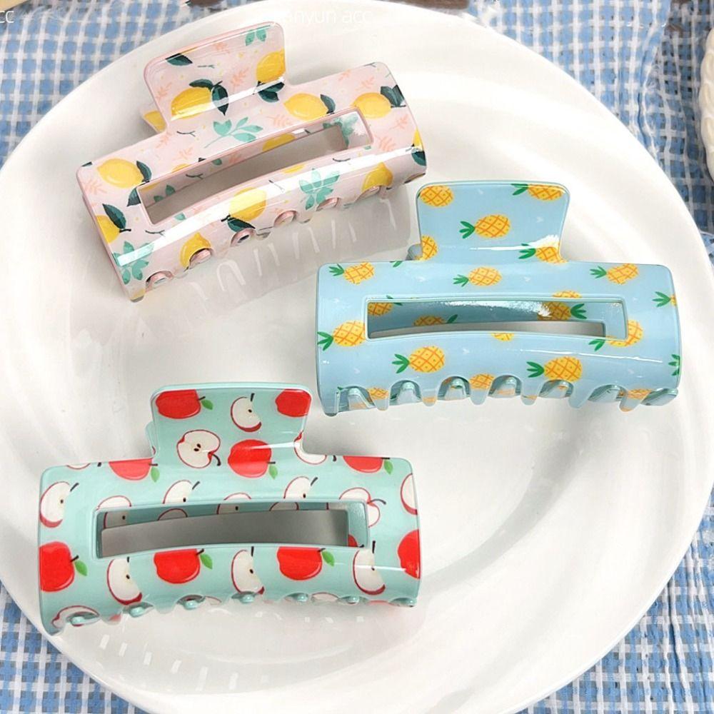 Cherry/Watermelon Fruit Series Crab Clip Hollow Acetic Acid Shark Clip  Lady/Girls