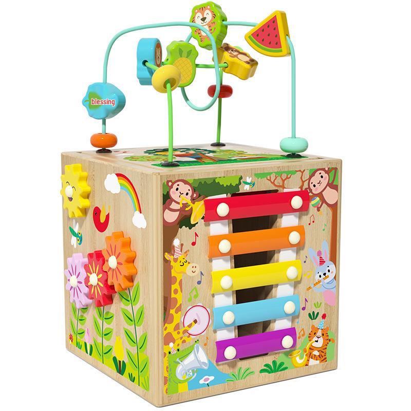 Multifunctional Wooden Bead Maze Treasure Chest – Educational Toy for Early Learning and Scene Interaction