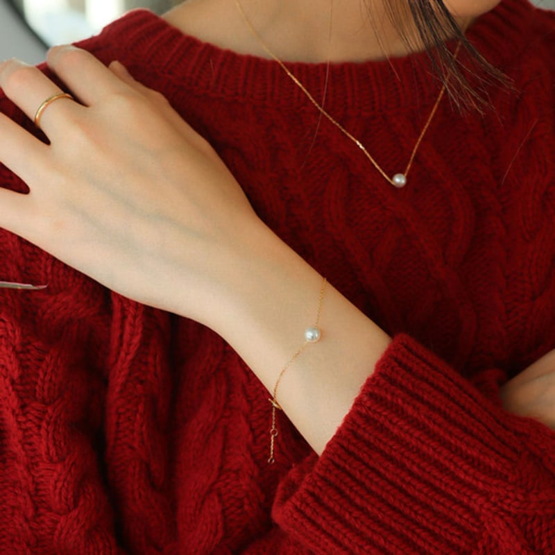 modernlike 14k gold-filled silver pearl bracelet