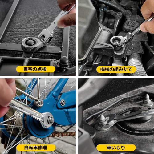 Enventor Ratchet Wrench Set, Flex Ratchet Wrench, Adjustable Angle, 6-19mm, 14-Piece Set, Swivel Ratchet Combination Set, Dual-Use Head, Dedicated Poc