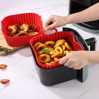 Silicone Air Fryer Liner Non-Stick Mat Baskets Heat Resistant for 4-7QT Food Grade Reusable Square Baking