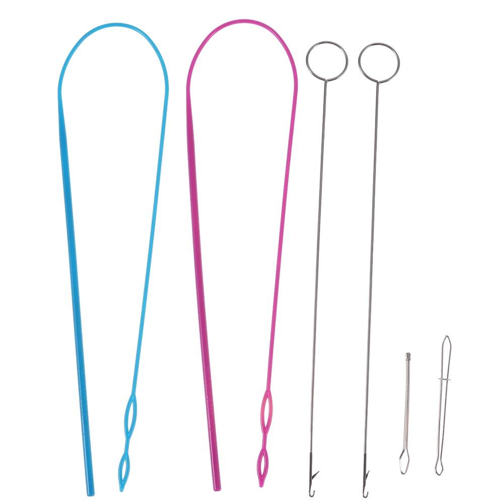 

Metal Sewing Loop Kit Red Sliver Metal Tweezers Blue plastics Loop Turner Tool Flexible Drawstring Threader