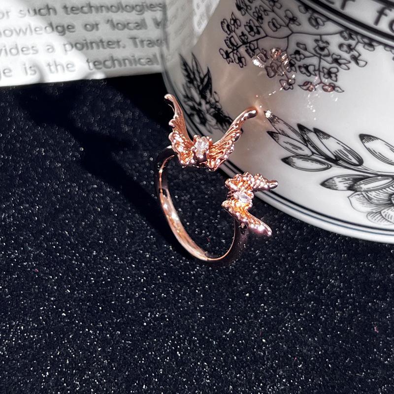 

2026 Row of Diamonds Light Luxury High Sense Stacked Ring Female Rose Gold Retro Cross Cold Wind Niche Index Finger Ring Resizable