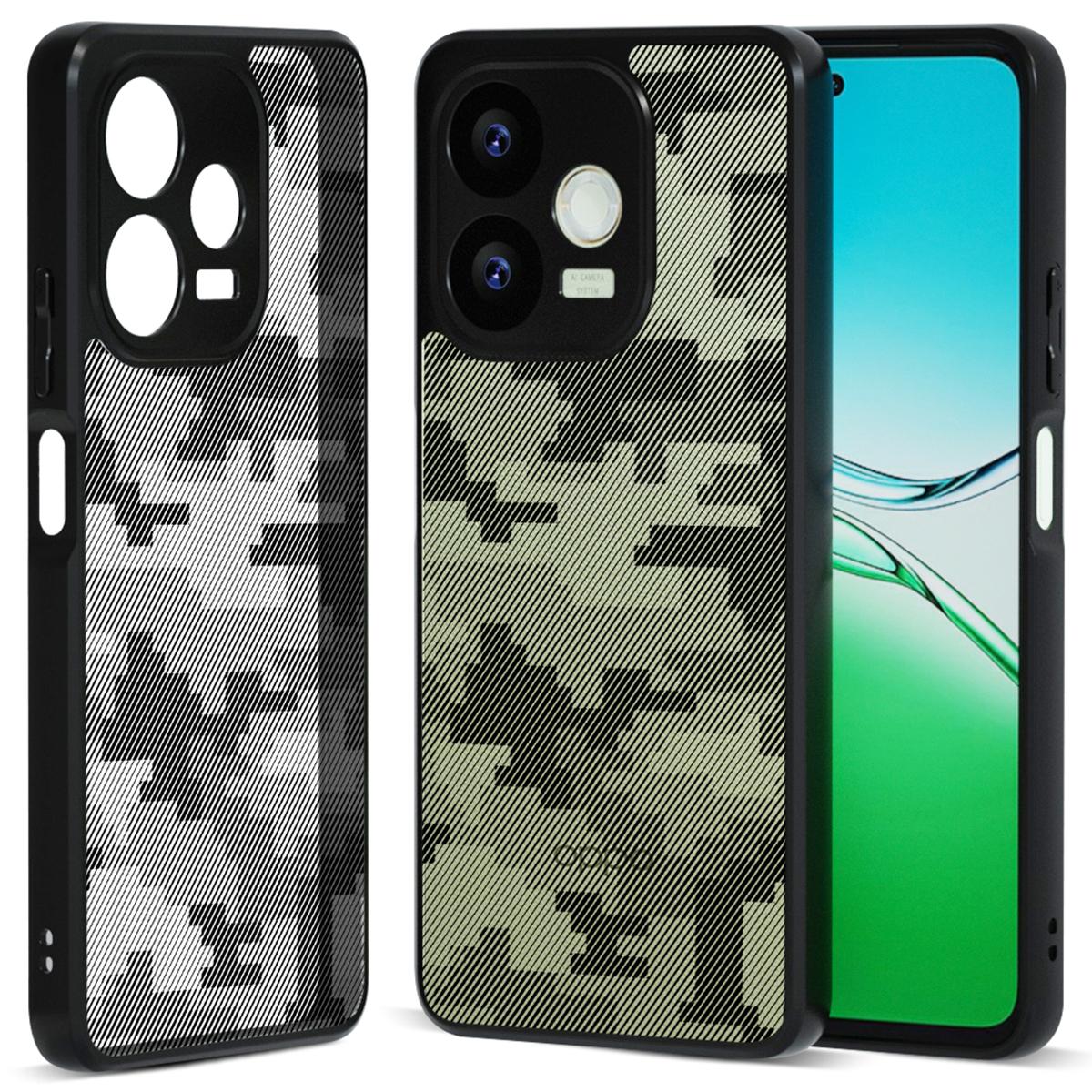 

IBMRS Для Oppo A5 Pro 4G (Глобальный)/5G (Глобальный) Чехол Мягкий ТПУ Рамка Твердая ПК Задняя панель Противоударный Чехол для телефона Grid Camouflage