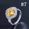 CMM Classic Design 0.8 Ct Princess Cut Fashion Square AAA+ CZ Zirconia White Golden Engagement Women Rings