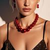European and American Exaggerated Necklace Simple Imitation Pearl Collarbone Chain