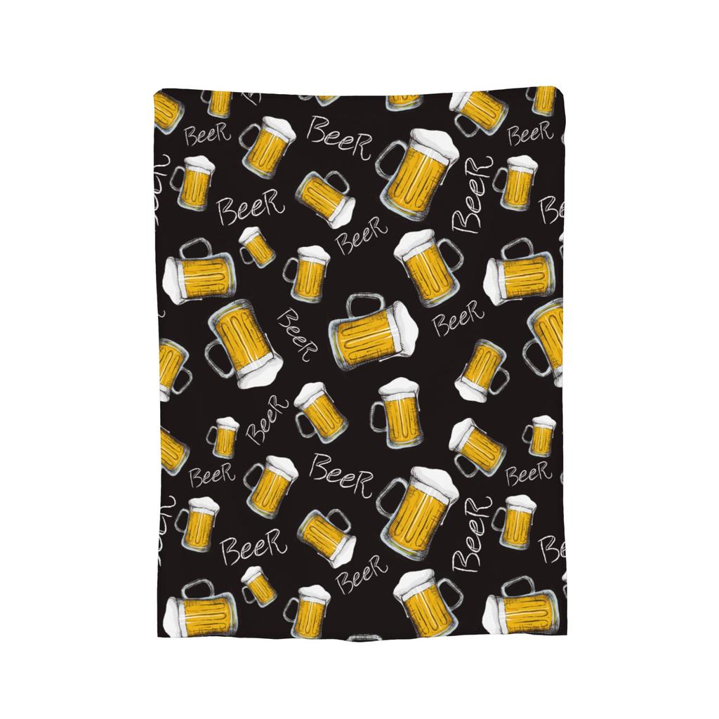 Beer Mug Pattern Blankets Flannel Spring/Autumn Multifunction Super Soft Throw Blankets for Bed Office Rug Piece
