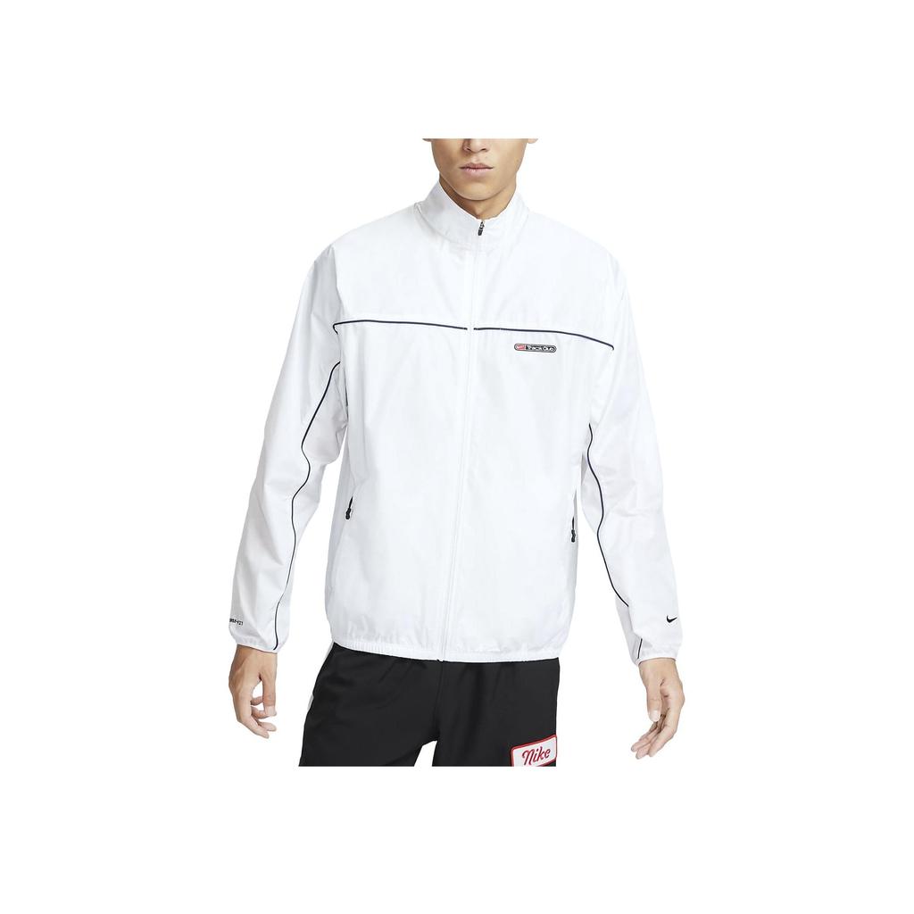 Nike Track Club Letter Print Running Waterproof Stand Collar Jacket Men Jackets Summit-White FB5516-121