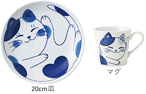 Cat's Pottery Nekochigura (Mike) 7-piece Tableware Set, Lightweight (usukaru) Tableware, Made In Japan, Mino Ware