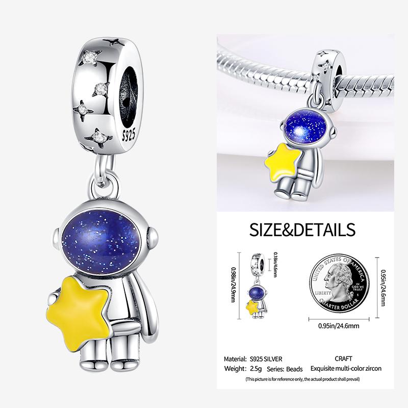 New In Star Moon Sun Series Charm Beads Fit Pandach Original Bracelet Women Copper Pendant Bead Jewelry Gift