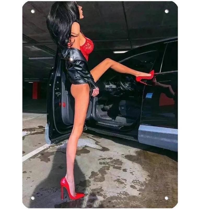 Металлическая настенная картина Пин-ап девушка 20x30см, Ретро Винтажная Декоративная Табличка