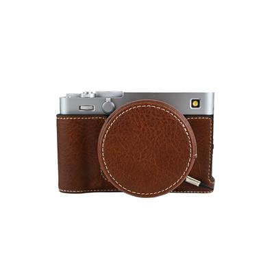 Fujifilm X-E5 Fuji XE5 için Yarım Kamera Kılıfı Alt Pil Açma Kapağı Omuz Askısı Koruyuculu Lens Kapağı ile