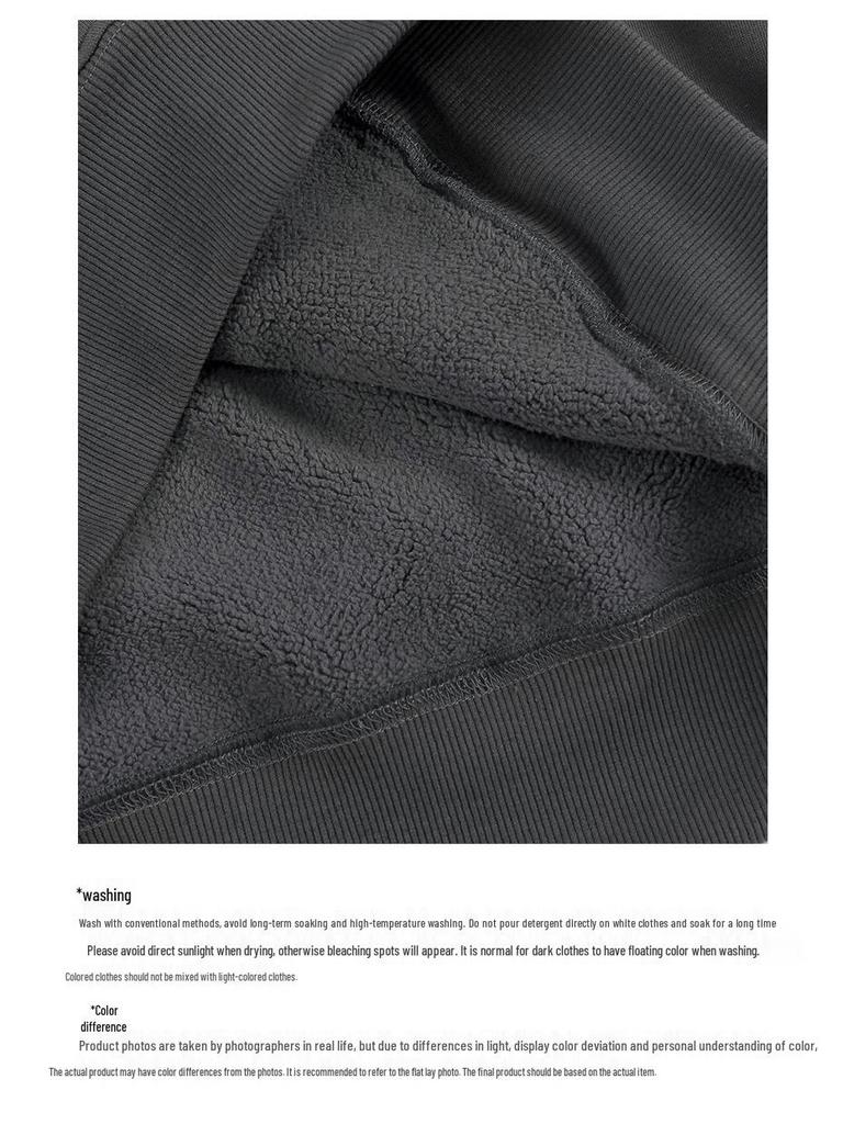 Unisex Trendy Heavyweight 480g Cotton Fleece-Lined Hoodie – Autumn/Winter Drop Shoulder Pullover