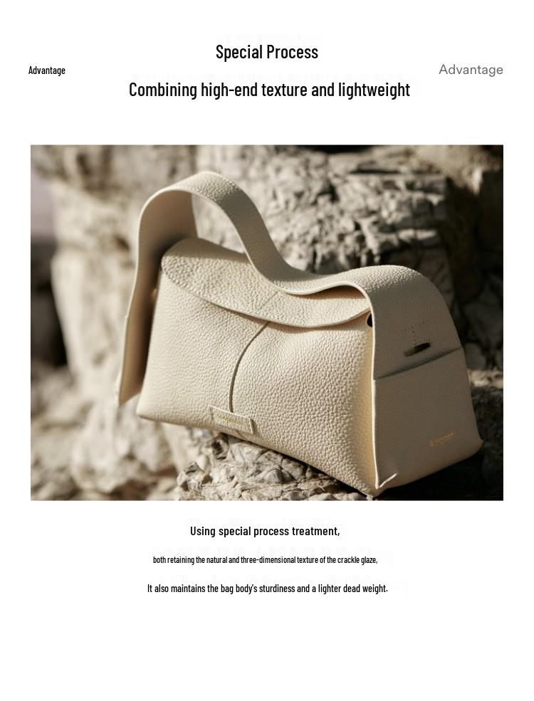 Yamashita Ear-Hanging Genuine Leather Womens Hobo Bag - Versatile Simple Handbag, Shoulder & Crossbody Bag for Commuting