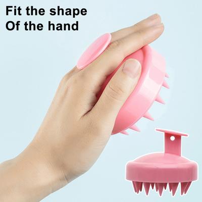 Shampoo Brush Ergonomic Handle Soft Silicone Scalp Scrubber Stimulates Scalp Acupoints Promotes Blood Circulation Spa Scalp Massager Brush