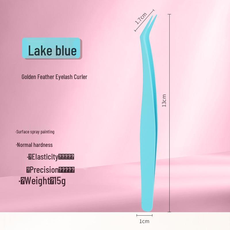 Gold Feather Non-Stick Eyelash Tweezers: Glue-Free Tool for Lash Artists & Newbies