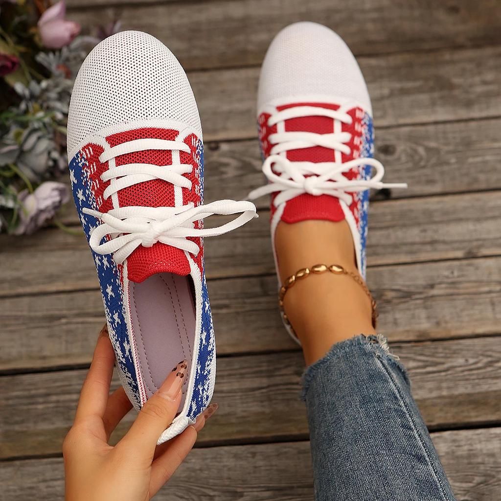 Fashion Women Flats Spring Autumn Fashion Comfortable Breathable Elastic Running Sneakers Women Casual Outdoor Walking Shoes for Women