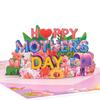 Beautiful Mother's Day Cards Writable Card 3D Pop-Up Design Holiday Greeting Card Flowers Design Thank-You Blessing