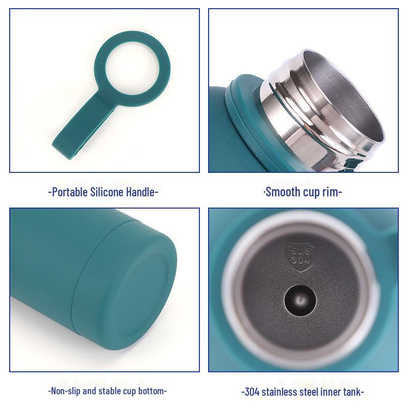 Portable Stainless Steel Vacuum Thermos Cup with Handle
