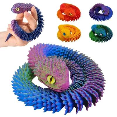 3D Printed Snake Simulation Snake Figurine Flexible Joints Office Desk Toy Home Office Decor Perfect Ornament Gifts for Children