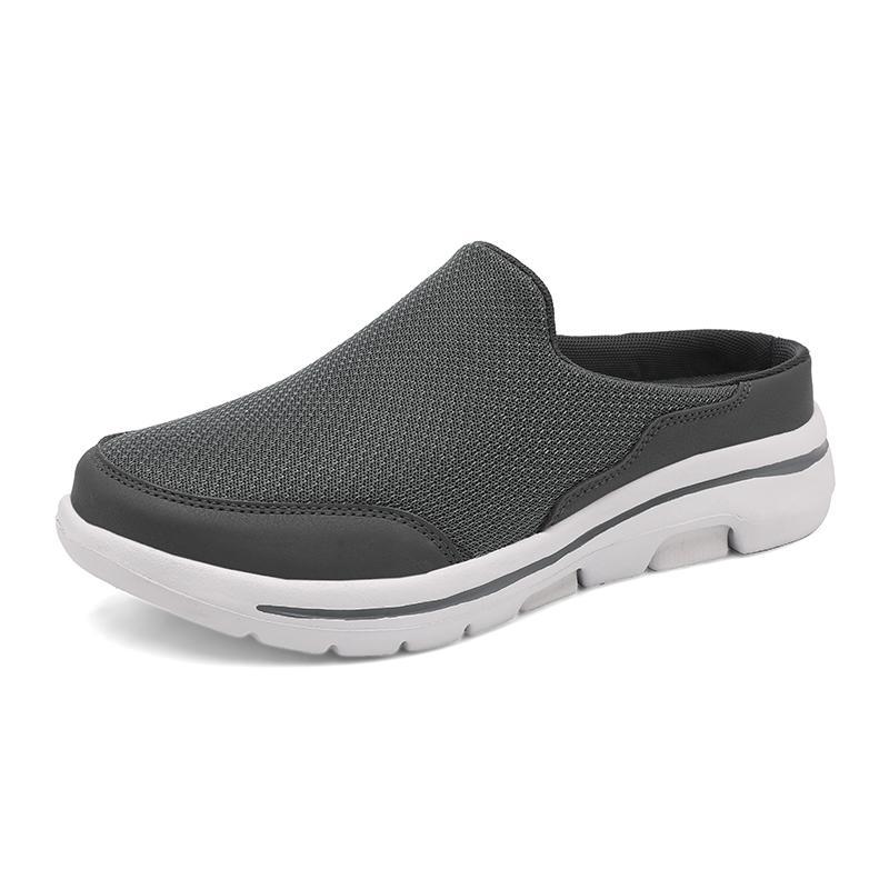 2025 summer baotou color matching half tray women's shoes multi-color mesh casual shoes lazy slippers