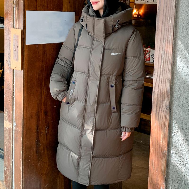 

Модные зимние куртки женские длинные парки свободные толстые теплые женские пальто 2XL коричневый