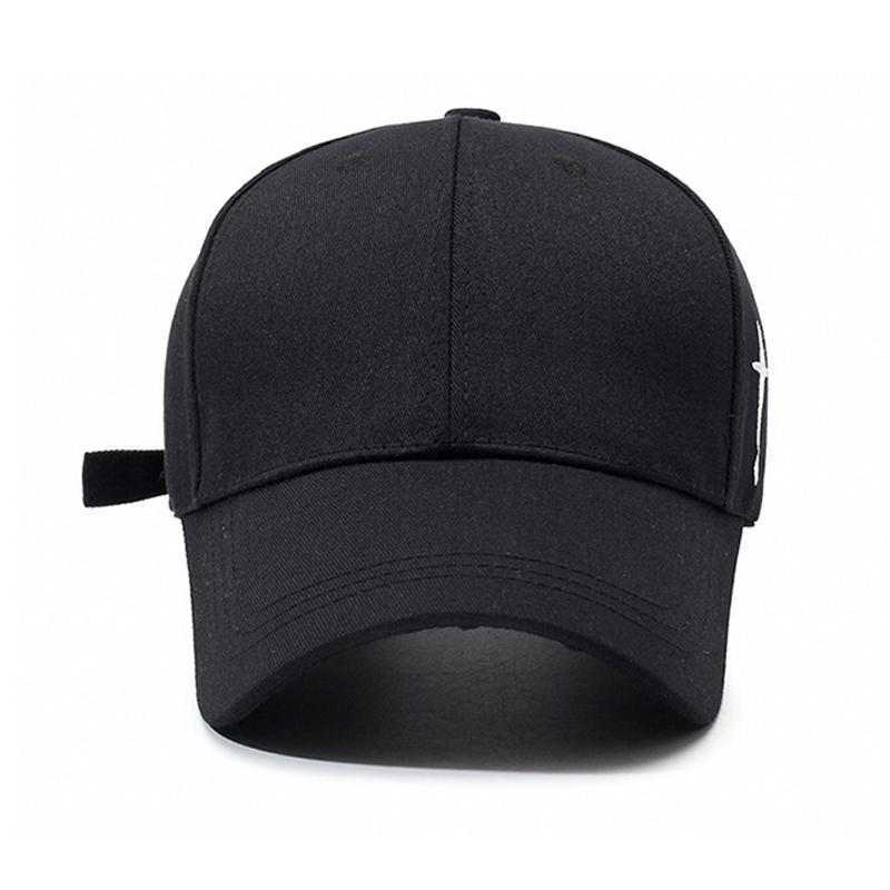 Spring Side Embroidered Cross Sport Cap Sunshade Baseball Cap for Young Men Women