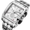 Megir Blau Edelstahl Männer Uhr Rechteck Große Zifferblatt Business Quarz männer Armbanduhren Relogio Masculino Militär Uhr Mann