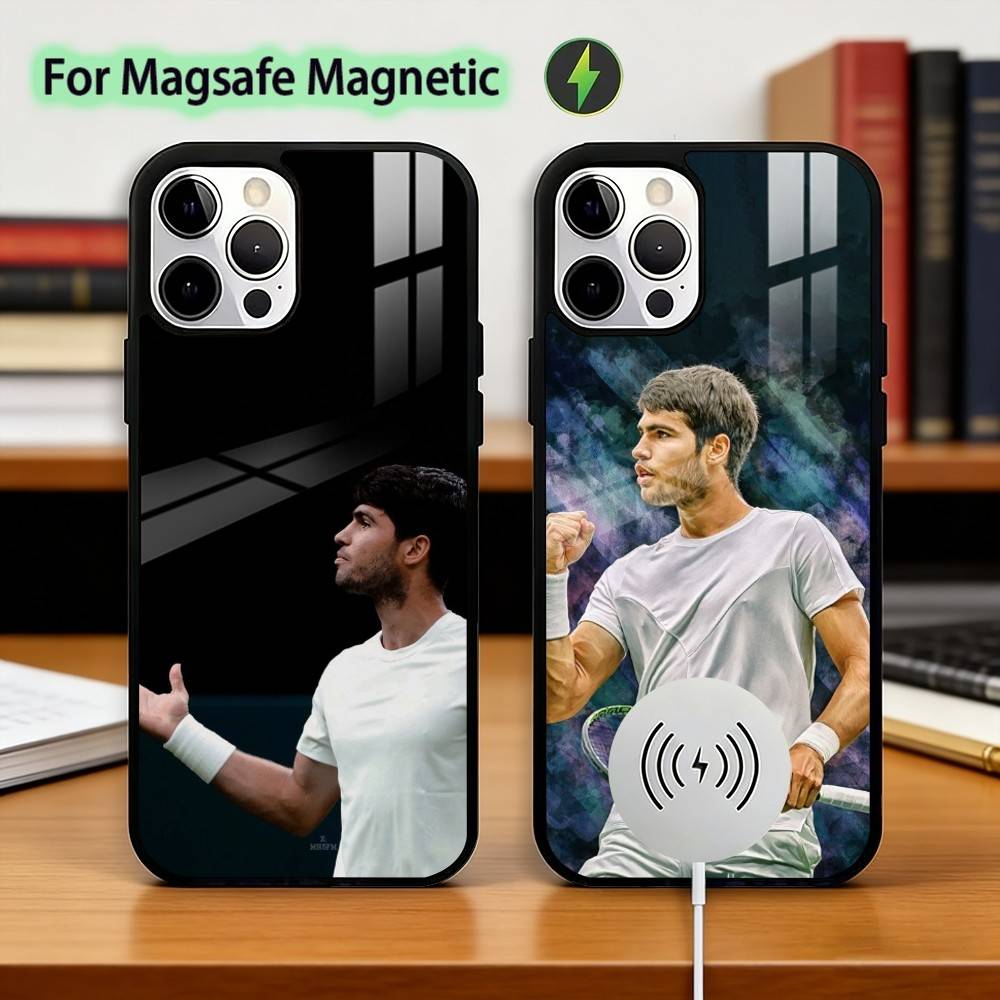T-Tennis Carlos Alcaraz G-Garfia Phone Case For iPhone17,16,15,14,13,12,11 Plus,Pro Magnetic For Magsafe Wireless Charging