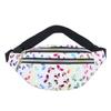Double Zipper Waist Bag Sports Waist Pack Colorful Printed Small Coin Bags PU Crossbody Bag Running Bags Cycling Shoulder Bags