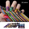 32 Farben Nagel Striping Tape Linien Mehrfarbige Rollen Striping Tape Linie Nagelkunst Dekoration Aufkleber DIY Nagelspitzen
