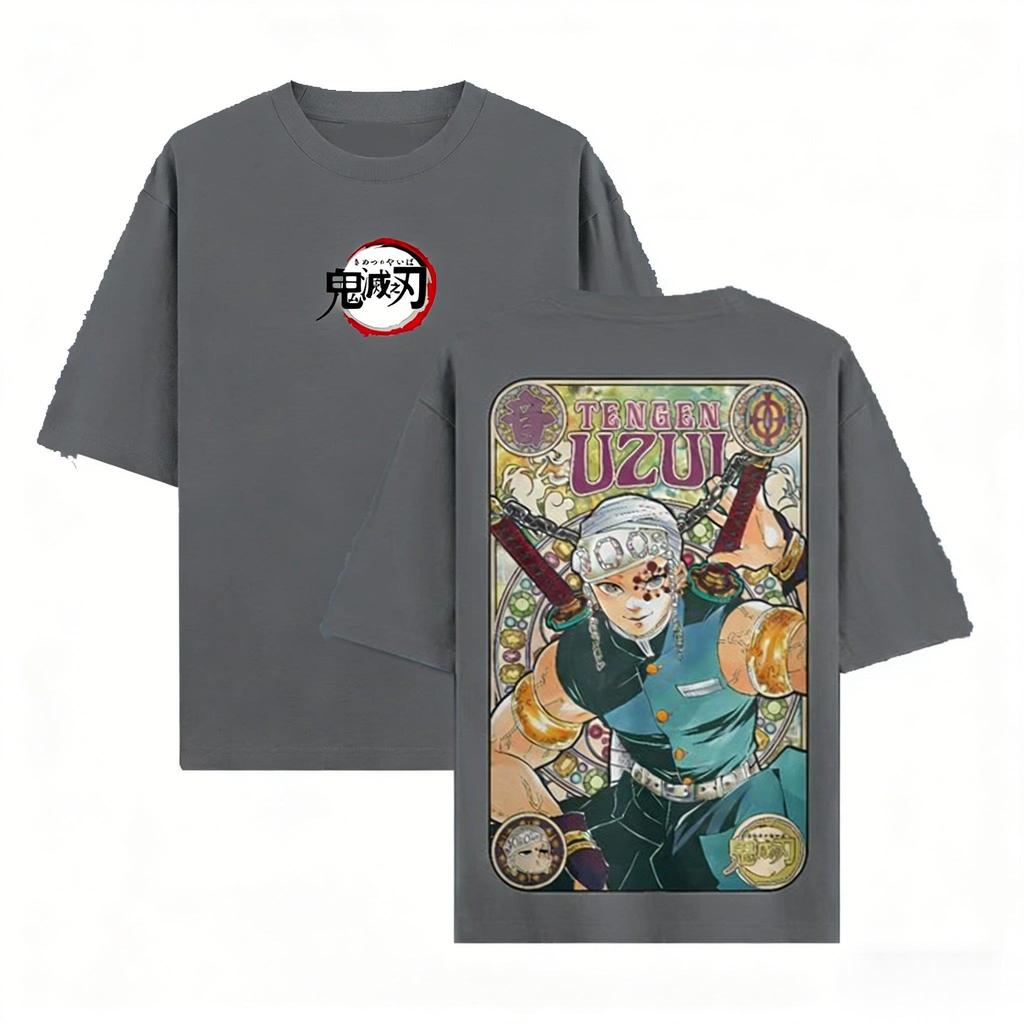 Anime Demon Slayer Tengen Uzui Zenitsu T Shirt Men Women Casual Short Sleeve Summer Graphic Tee Harajuku Streetwear Cosplay Y2k