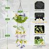 Solar-Powered Waterproof Butterfly Vine Lights: Decorative Artificial Hanging Plants for Outdoor Garden & Balcony.