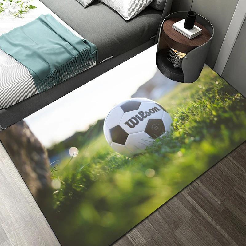 Football Carpet and Rugs Bedroom Living Room Kids 3D Soccer Field Printed Pattern Rug for Children's Play Floor Mat Decoration