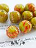 12mm West Asian Threaded Ribbon Candy Color Round Glass Beads for DIY Handmade Crafts