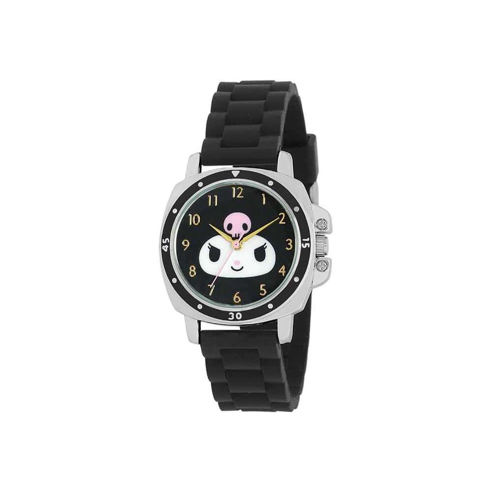 Sun Flame J-Axis Sanrio Rubber Big Face Watch Kuromi CR3C0008-KUB Women s Black Color