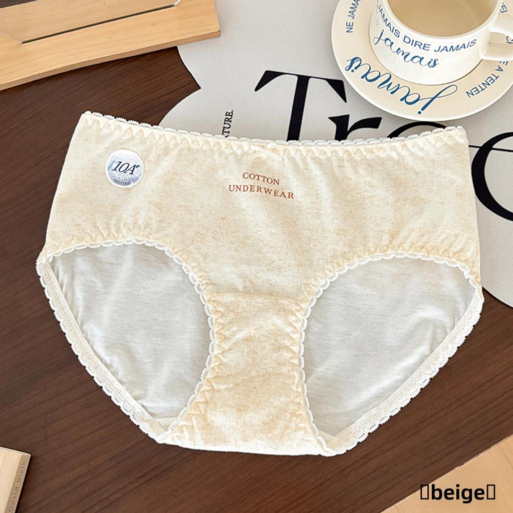 Women's Summer Cotton 10A Antibacterial Extended Crotch Comfortable Breathable Mid Waist Briefs