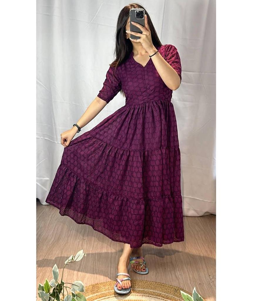 Women Designer Party Wear Pure Cotton Football Gown Indian Bollywood Top Tunic Kurti Dress