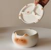 Cute Siamese Cat Noodle Bowl with Lid Ceramic Soup Salad Dip Dish for Home Dorm Breakfast