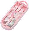 Skater Lunch Box Trio and Made in Sanrio My Melody Big for TACC2AG Children's Set, Chopsticks, Spoon, Fork, Kids' Cutlery, Antibacterial, Easy-Open