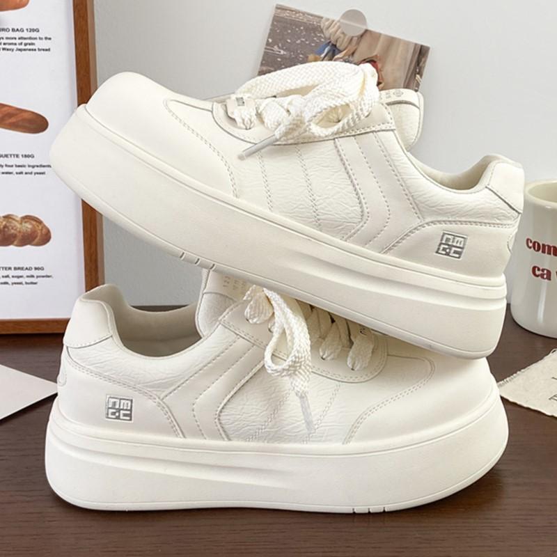 Fashion 2025 Spring Chunky Platform Sneakers for Women Retro Style Thick-Sole Casual Shoes Versatile White Sneakers Ins Trendy Must-Have