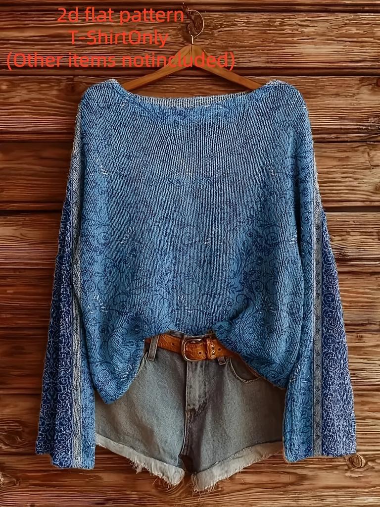 Four Seasons Fashion New Pullover Long Sleeve Women's Tops Graphic Digital Printing Trendy Women's Clothing for Women