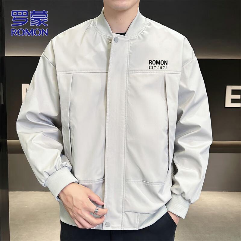 ROMON Men's Casual Stand-Collar Jacket