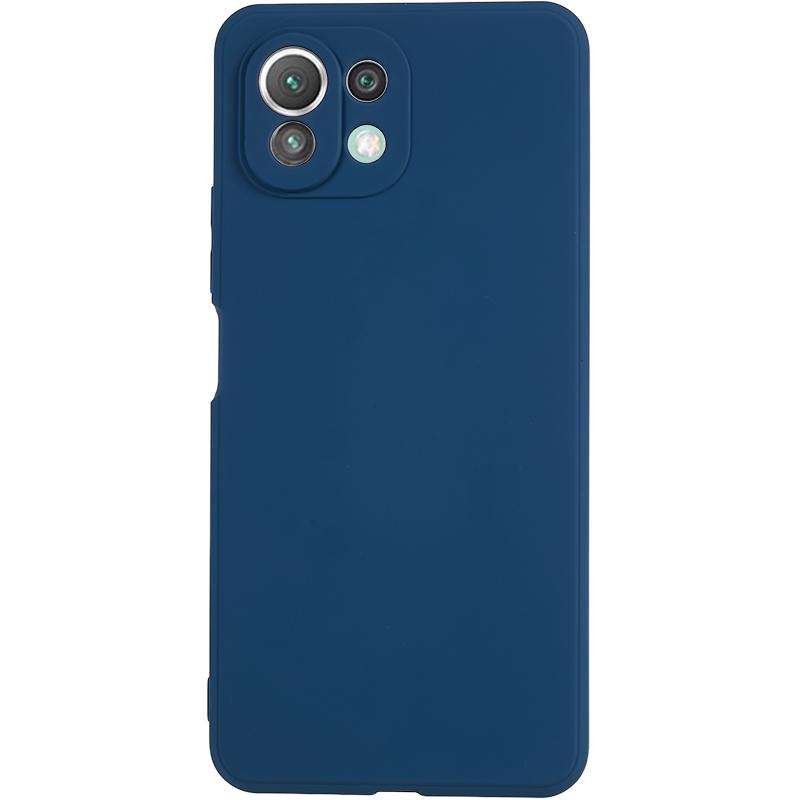 

For Xiaomi 11 Lite 5G NE/Mi 11 Lite 5G/4G Phone Case Soft Fiber Lining Rubberized TPU Cell Phone Cover Sapphire