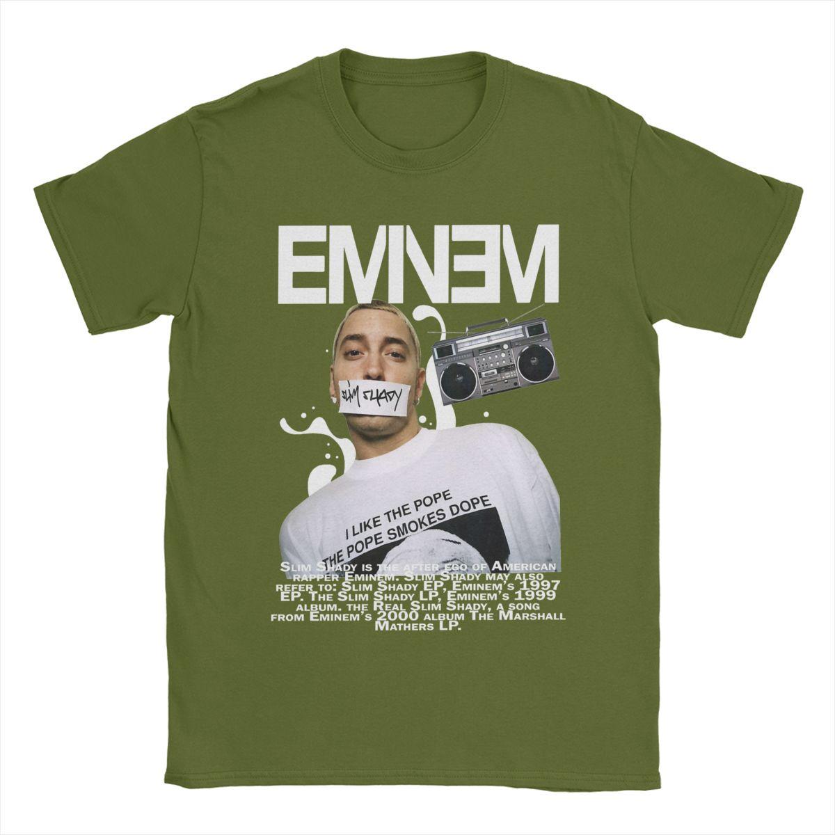 

Eminem The Real Slim Shady T Shirts Men 100% Cotton Vintage T-Shirts Round Collar Tees Short Sleeve Tops Gift 4XL