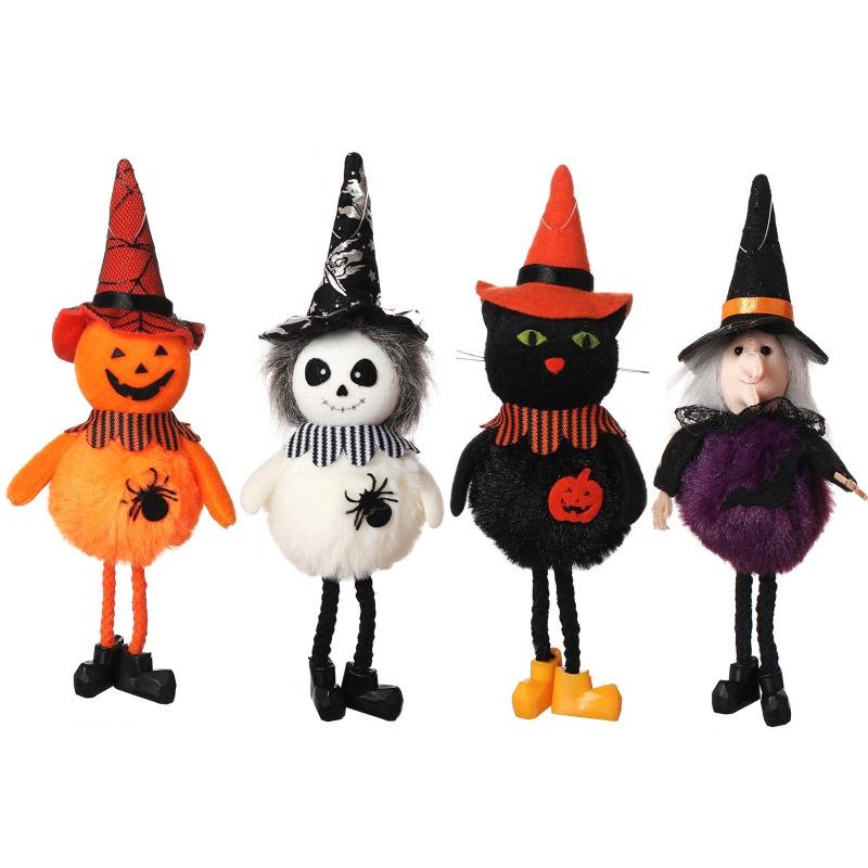 Halloween Decoration Witch Pumpkin Black Cat Round Belly Pendant Haunted House Plushy Halloween Accessorie Party Favor Xmas Gift