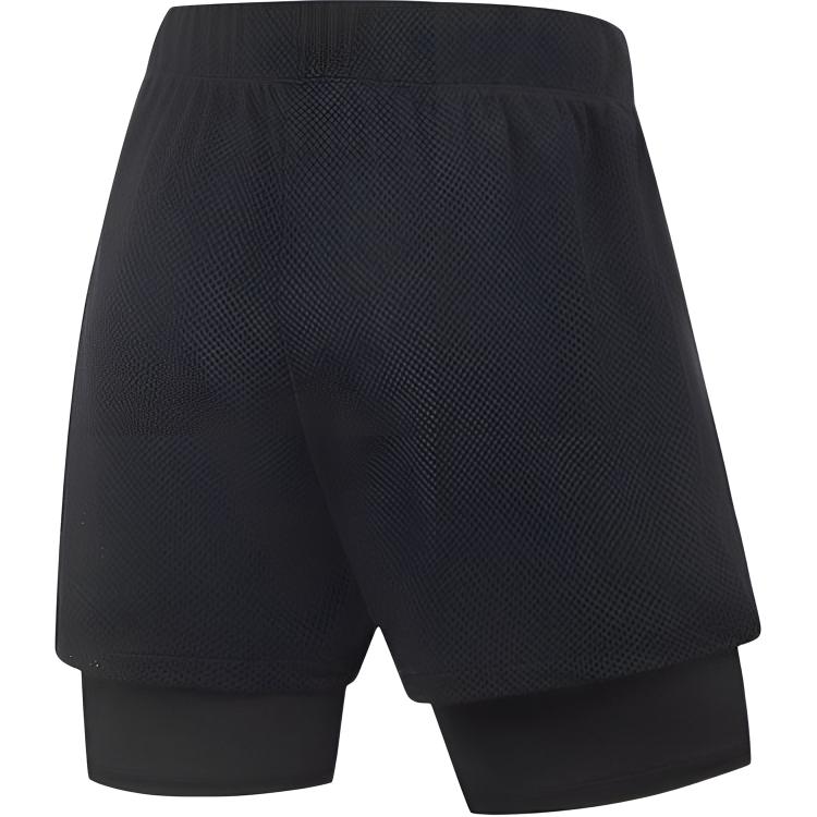 Li Ning Professional Basketball Series Sports Simple Comfortable Versatile Solid Color Fake Two-Piece Casual Shorts Men Shorts AKSV185-1