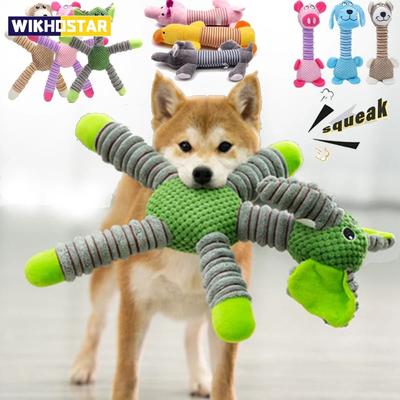 Onverwoestbaar Groot Hond Geluid Piepend Speelgoed Dieren Vorm Huisdier Zacht Pluche Kauw Molaar Trainingsspeelgoed Puppy Bijt Tanden Tandheelkundig Speelgoed