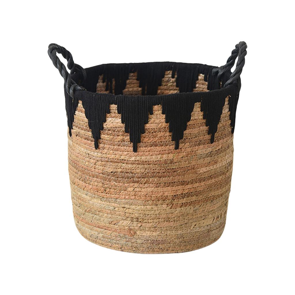 Elegant Woven Cotton Rope Basket Spacious Plant Basket Plant Holder with Handles Perfect for Any Home Setting